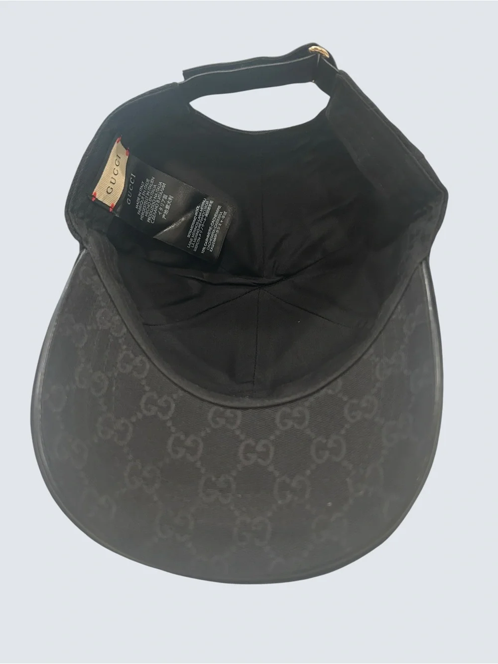 Gucci Black Monogram Baseball Hat